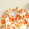 thumbnail image 6 of Cjfdfy Newborn Baby Girls Boy Halloween Satin Pajamas Romper Pumpkin Leaf Printed Long Sleeve Jumpsuit Infant Cute Halloween Holiday Fall Winter Sleepwear, 6 of 9