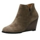 thumbnail image 1 of NECHOLOGY Botas Mujer Adulto Femenino Zapatos Botines de mujer Short Color Cuñas para mujeres Dedo del pie Zipper Solid Round Shoots de mujeres Botas de mujer (Khaki, 9), 1 of 6