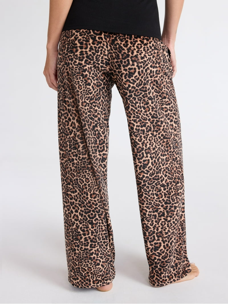 Joyspun Women's Velour Wide-Leg Sleep Pants, Size XS-3X