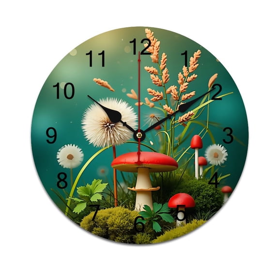 Mushrooms Time Decorative Wall Clocks Round Large Wall Watch Bedroom Home Decor 10 12 14 Inch