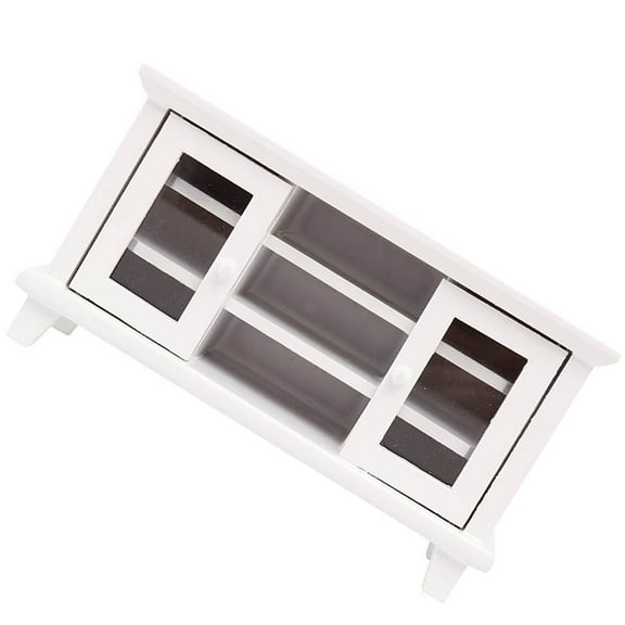 Minkissy Dollhouse Miniature Cabinet White Mini Furniture Prop Simple and 1Pack