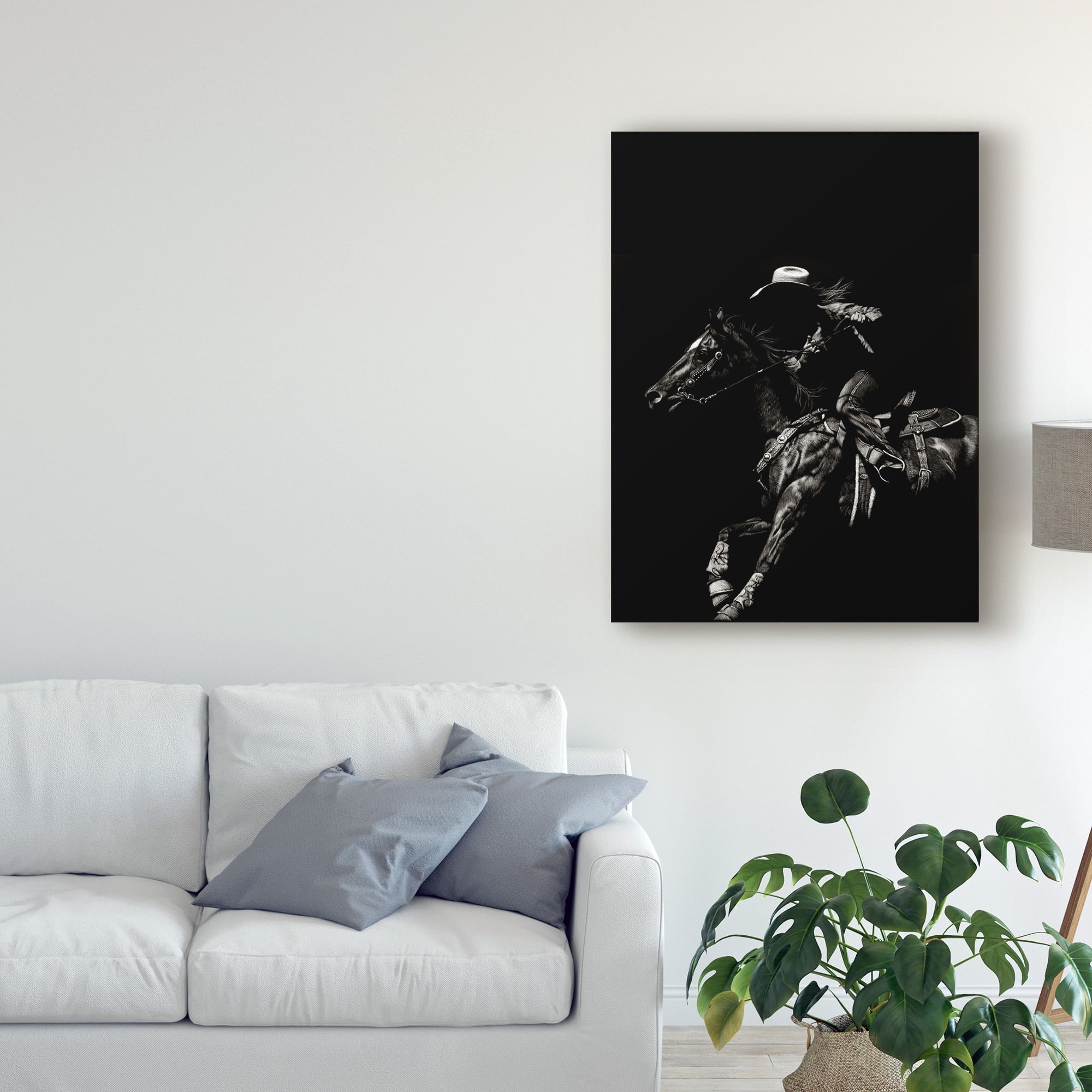 Trademark Fine Art 'Scratchboard Rodeo I' Canvas Art by Julie T. Chapman