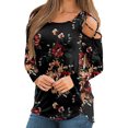thumbnail image 1 of Tops sin tirantes con estampado de cuello redondo y manga larga a la moda de verano para mujer Fridja hj696, 1 of 7