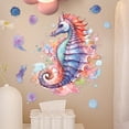 thumbnail image 1 of Adhesivos de pared coloridos con forma de caballito de mar, acuarela, animal marino, 1 of 4