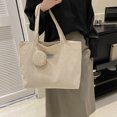 thumbnail image 4 of Bolso Mano Pana para Mujer Bolso Informal Plegable Gran Capacidad (caqui), 4 of 9