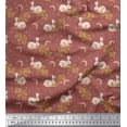 thumbnail image 1 of Soimoi Satin Silk Fabric Dot,Leaves & Rabbit Animal Decor Fabric Printed Yard 42 Inch Wide, 1 of 1