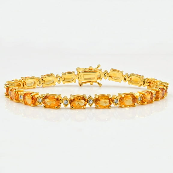 Citrine Bracelet, 925 Sterling Silver, Citrine Tennis Bracelet, November Birthstone, Charm Bracelet, Bridal Bracelet, Gift For Her