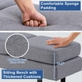 thumbnail image 6 of Costway Waiting Room Bench Seating with Metal Frame Leg Upholstered Reception Bench Grey, 6 of 9