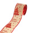 thumbnail image 4 of 10 Yards Burlap Craft Ribbon Christmas Printed Gift Wrapping Burlap Ribbon (Red), 4 of 9