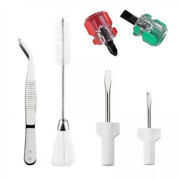 Cepillo de limpieza,Herramientas de reparación de máquinas de coser Destornillador de pinzas,Herramienta de limpieza de máquinas de coser Cepillo para pelusas Pinzas,Remalladoras Cepillo de