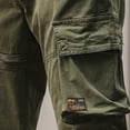 thumbnail image 3 of WSBDENLK Men's Elastic Waist Slim Fit Cargo Pants, Solid Color Multi-Pocket Trousers for Work Utility Outdoor, 3 of 8