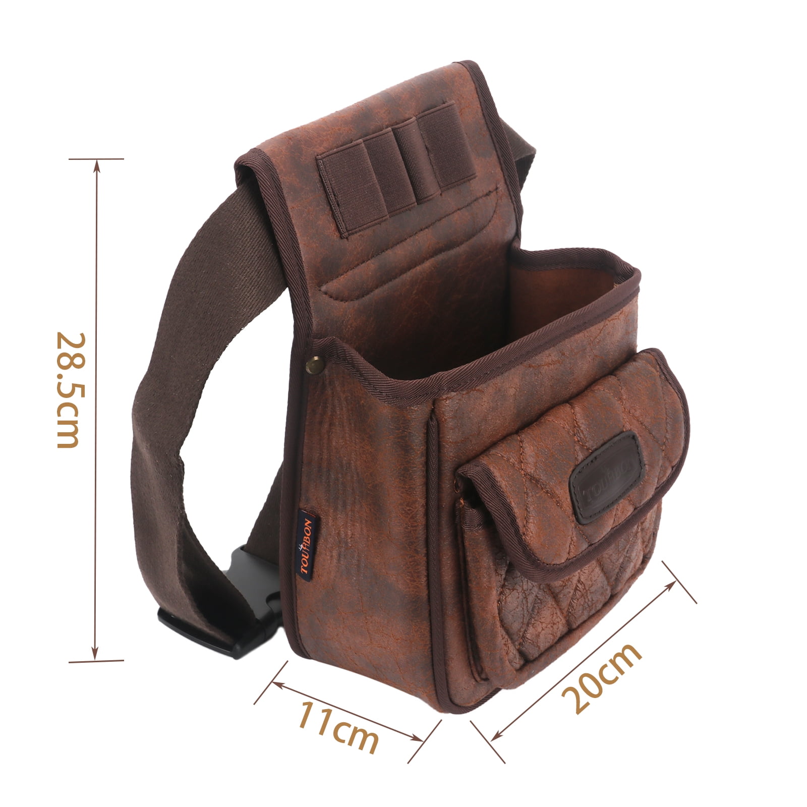 TOURBON PU Leather Bag for Hunting, Tool Waist Bag - Brown