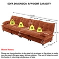 thumbnail image 3 of MIKIBAMA 138" Orange 4-Seater Chenille Modular Sectional Sofa Cloud Design Button Seat Cushions Solid Wood Frame for Living Room, 3 of 10