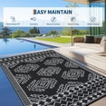 thumbnail image 4 of EcoSummer 9x18 Waterproof Outdoor Rug, Geometric Print Washable Patio Carpet, Foldable for Deck Balcony Camping, 4 of 9