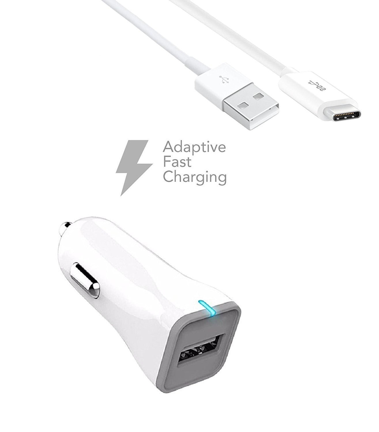 Motorola Moto Z Play Charger Fast Type-C USB 2.0 Cable Kit by TruWire - (1 Fast Car Charger + 1 Type-C Cable) True Digital Adaptive Fast Charging uses dual voltages for up to 50% faster charging! Motorola Moto Z Play Charger Fast Type-C USB 2.0 Cable Kit by TruWire - (1 Fast Car Charger + 1 Type-C Cable) True Digital Adaptive Fast Charging uses dual voltages for up to 50% faster charging!