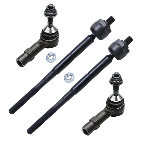 Detroit Axle - 4pc Front Tie Rods for 2010-2015 Ford Lincoln Flex Taurus MKT, 2010-2016 MKS, 4 Inner Outer Tie Rod Ends Replacement