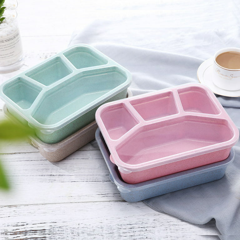 Ludlz 1000ml Portable Bento Box Lunch Holder Picnic Food Storage Container,  Salad Bowls with 4 Compartments, Salad Dressings Container for Salad