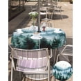 thumbnail image 5 of Fsddascl Ink Green Ombre Forest Outdoor Tablecloth - 54 Inch Round Dining Table Cover, Abstract Art Watercolor Tree Waterproof Outdoor Table Cloth with Umbrella Hole & Zipper for Picnic/Patio/Party, 5 of 7