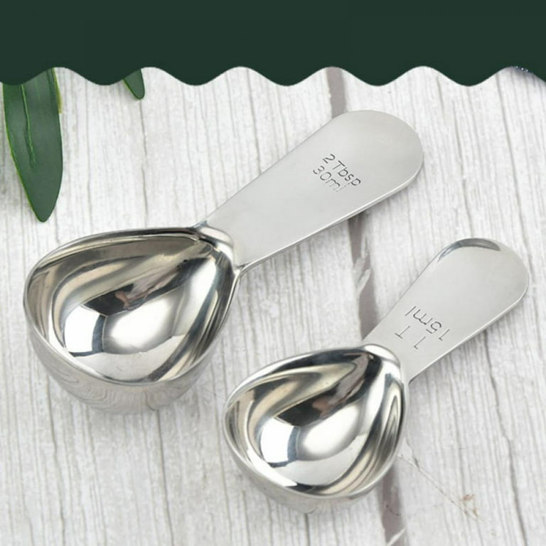 Qiilu 30ml Coffee Measuring Scoop 1/8 Cup Stainless Steel Tablespoon Large  Capacity And Comfortable Hand Feeling For Kitchen