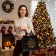 thumbnail image 5 of Seyotauo Christmas Black Non-Woven Handbag with Santa/Snowflakes/Elks Pattern 9.06x4.33x8.66 inch Reusable Portable Shopping Bag for Christmas Gift Packaging, Holiday Shopping Indoor Christmas Decor, 5 of 6