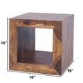thumbnail image 7 of Cube Shape Rosewood Side Table With Cutout Bottom, Brown, 7 of 7