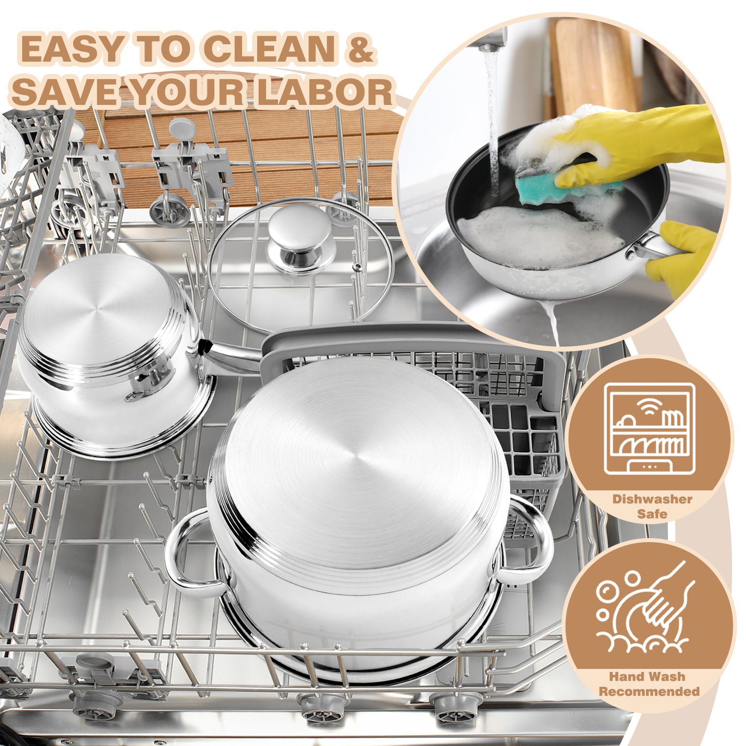 Walchoice 13-Piece Stainless Steel Cookware Set photo 3