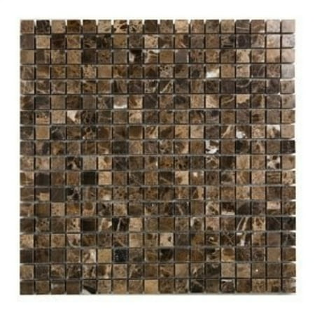 Mosaic Floor Tile - 5/8 x 5/8 emperador marble polished mosaic tiles for backsplash, shower walls, bathroom floors