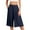 Navy, variant on Promotion Sale! Women's Wide Leg Capri Pants High Waist Loose Lounge Shorts With Pockets Lightweight Comfortable Breathable Summer Casual Elastic Waist Trousers Black L Size