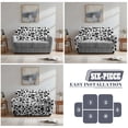thumbnail image 2 of Xoenoiee Gray Leopard Print Jacquard Recliner Loveseat Slipcover 6-Pcs, Stretch Reclining Sofa Covers for 2-Seater Couch with Side Pockets, Furniture Protector, 2 of 6