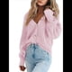 thumbnail image 2 of Suéter de Punto Grueso Abierto para Mujer, Larga, Botones, Cárdigan Corto Holgado, Abrigos de Abrigo. Rosa XXL, 2 of 6