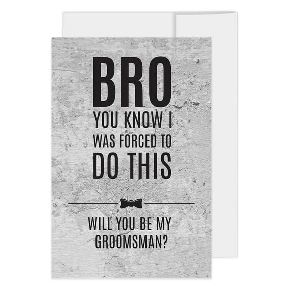 Koyal Wholesale Groomsmen Proposal Cards with Envelopes, Set of 16 Bro You Know I Was Forced To Do This