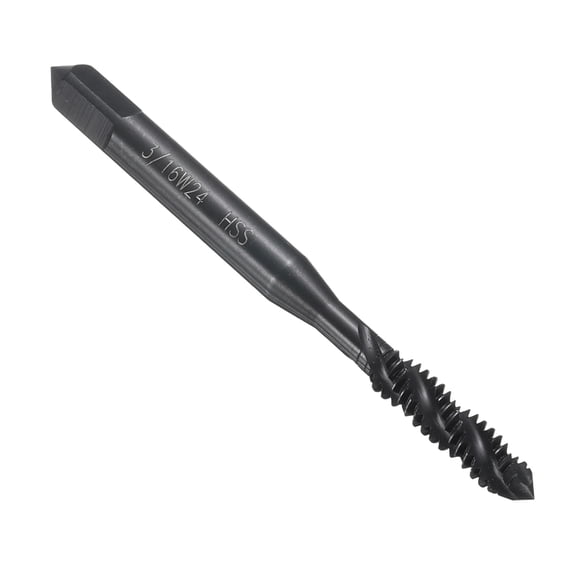 Uxcell Spiral Flute Thread Taps 3/16-24 BSW H2 Machine Threading Tap Bit, Nitrided Coated Screw Tapping Repair Tool, M2 High-Speed Steel (HSS6542)