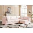 thumbnail image 3 of Meridian Furniture Jacob Pink Velvet Modular Sectional, 3 of 15
