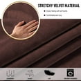 thumbnail image 6 of CJC Velvet Tub Chair Cover, High Stretch Club Chair Slipcover Washable Armchair Sofa Couch Cover for Living Room Club Cafe (Brown), 6 of 6