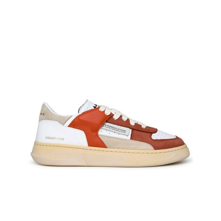 

RUN OF Sneaker Mercedes In Pelle Bianca E Mattone