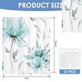 thumbnail image 2 of Dznils Green Floral Fabric Shower Curtain with Hooks, Modern Watercolor Bathroom Curtain, 72" x 72", 2 of 8