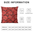 thumbnail image 5 of Leisuo Rose Throw Pillow Cover , Roses Rain Water Drops Graphic Inspired Romantic Pattern, Decorative Square Covers for Couch Bed &amp; Sofa,Ruby Vermilion, 5 of 5