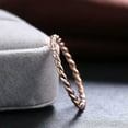 thumbnail image 2 of 1mm Elegant Eternity Wedding Twist Ring 18K Rose Gold Filled Tail Ring Size 6-10, 2 of 6