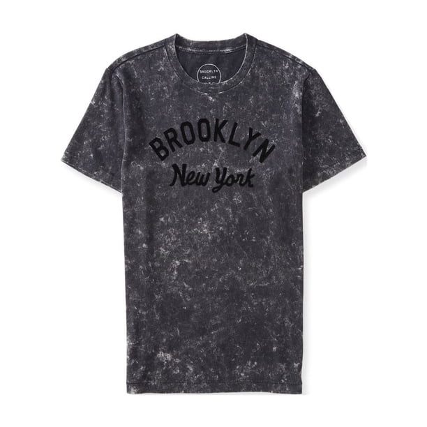 Aeropostale Brooklyn NY Embellecido playera para hombre, gris, XS Aeropostale Camiseta adornada