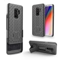 thumbnail image 4 of Value Pack + for 6.2" Samsung S9 + PLUS Galaxy S 9 + PLUS Case Holster Phone Case Belt Clip 2 Kickstand Rugged Grip Grids Bumper Cover Black Combo Set, 4 of 4
