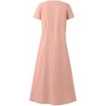 thumbnail image 5 of Women's Plus Size Summer Causal Dresses Short Sleeve Cotton Linen Dress Scoop Neck Ruffle Flowy Beach Baggy Maxi Sun Dresses Sundress Pocket, 5 of 5