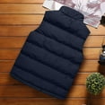 thumbnail image 4 of JUUYY Men's Vest Jackets Sleeveless Winter Warm Down Vest Solid Color Casual Zipper Fashion Thicken Waistcoat Blue XXXL, 4 of 6