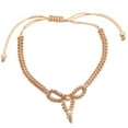 thumbnail image 2 of Sweet and Gold Bead Bow Woven Bracelet for Women'S Fashion Bracelets Sweet and Versatile Bracelet, Diy Knitting Diy, 2 of 8