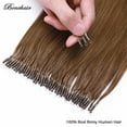 thumbnail image 4 of Benehair Human Hair Extensions 1g Nano Ring I Tip Remy Hair Loop in Microlink Full Head Women Seamless Brown 100g, 4 of 12