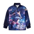 thumbnail image 4 of Uorisanigo Girls Half Zip Sweatshirt Fall Trendy Long Sleeve Pullover Crop Tops Comfortable Galaxy Floral Wolf Quarter Zipper Hoodies Athletic Shirts Top Hoodies Winter Clothes, 4 of 7