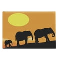 thumbnail image 1 of Silhouette Cutting Board, Baby Elephant and Family Sun Shade Walking Desert Print, Decorative Tempered Glass Cutting and Serving Board, in 3 Sizes, by Ambesonne, 1 of 2