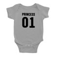 thumbnail image 2 of Prince 01 Princess 01 Baby Bodysuit Baby wins Clothes Jumpsuit (Gray, 3-6M), 2 of 5