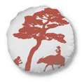 thumbnail image 1 of Coussin de Décoration pour la Maison Chine Culture Arbre de Vache Contour Coussin Rond, 1 of 3