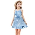 thumbnail image 5 of Cethrio Girl's Summer Dresses, 2025 Sleeveless A-Line Casual Dresses Holiday Dresses Blue Size 5-6T, 5 of 7