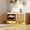Natural Oak, variant on 39.4" Fluted Shoe Storage Bench, Entryway Bench with Linen Seat Cushion, Shoe Cabinet Bench with Adjustable Shelf and Built-in LED Sensor Light, Bench for Bedroom End of Bed, Natural Oak